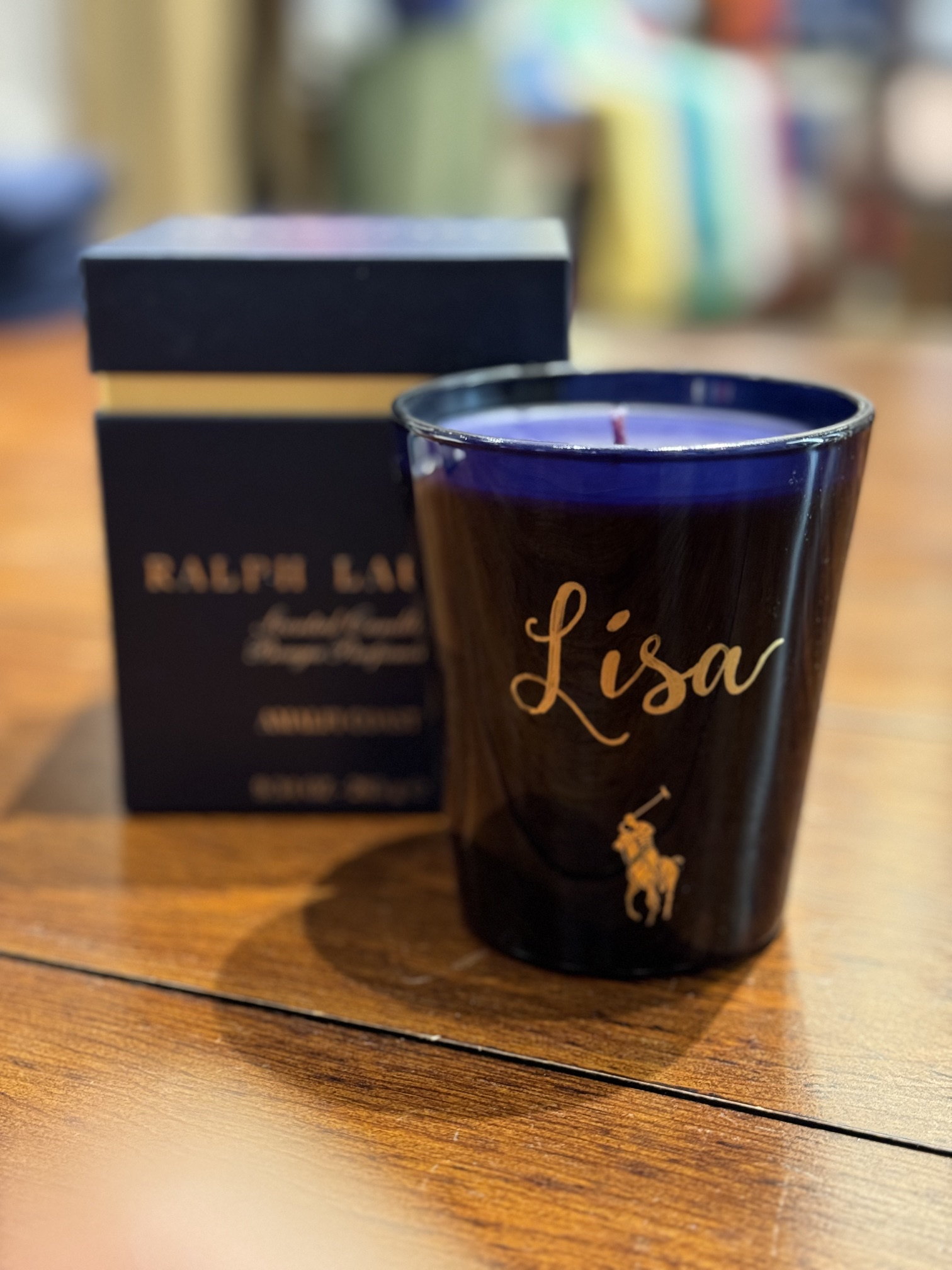 Personalised candle jar with its gift box