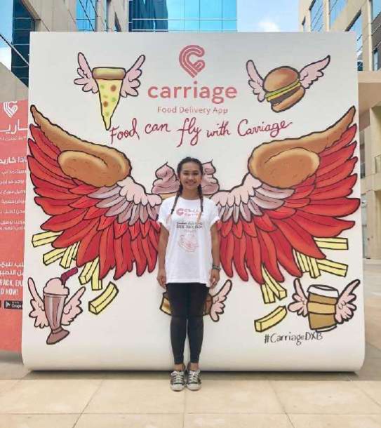 Winged pizza slice — Carriage campaign wall