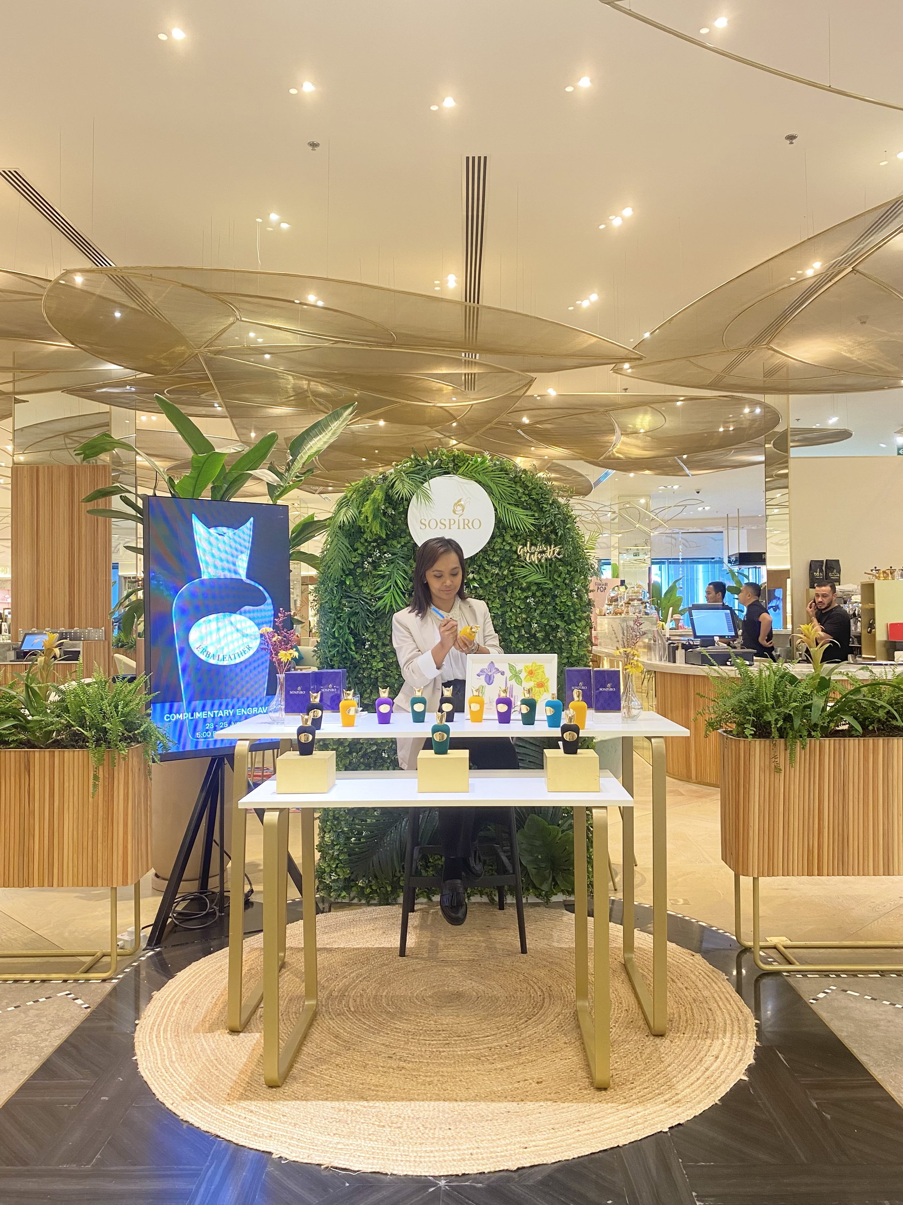 The customisation counter at the mall pop-up