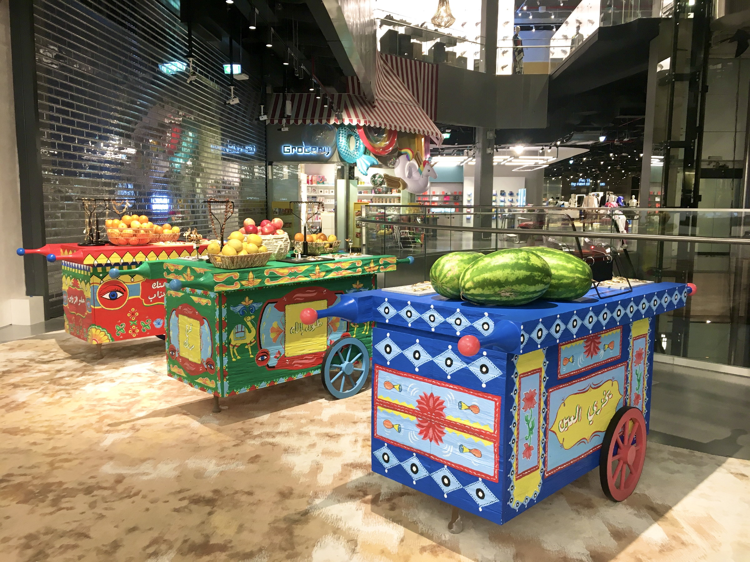 Truck-art fruit cart painted for That, Mall of the Emirates